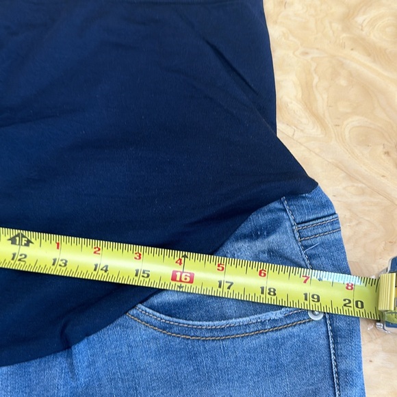 MATERNITY PANT. STRETCHY. SIZE LARGE BLUE JEANS & WAISTBAND. - Picture 3 of 10